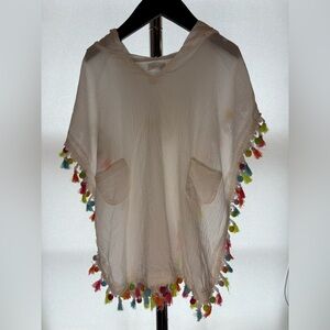 Mud Pie Girls Hooded Pom Pom Cover-Up